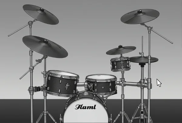 Virtual drums interface for beginner online drum practice