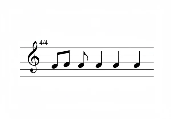 Visual of a 4/4 time signature with musical notes.