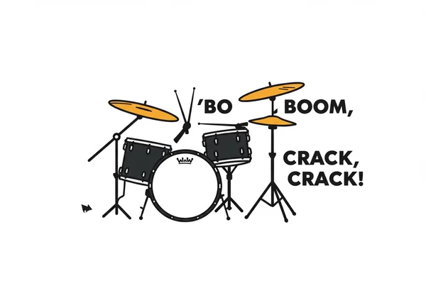 Visual rhythm for We Will Rock You beat on a drum kit