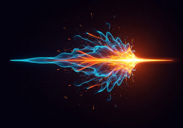 Abstract visual of rhythmic sound waves and flowing lines.