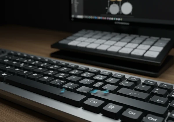 Playing virtual drums on a computer keyboard setup
